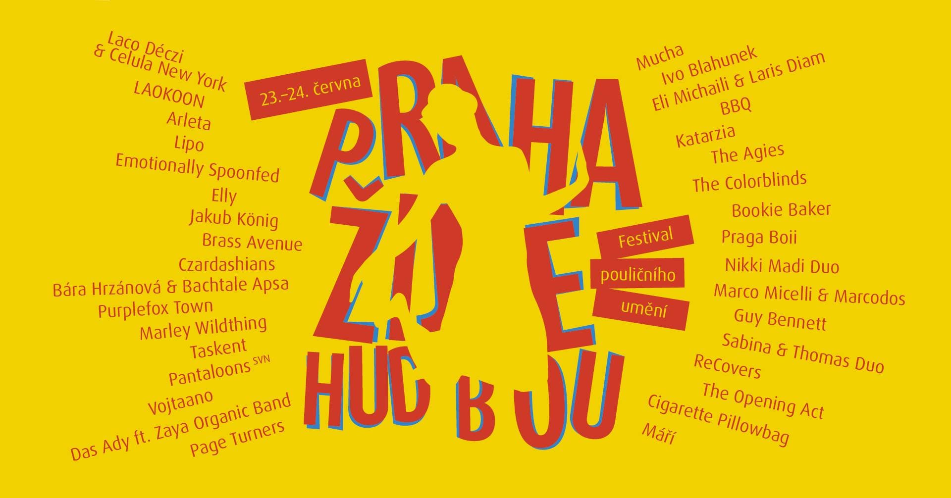 23 и 24 июня на улицах Праги пройдет музыкальный фестиваль Praha žije hudbou 2023