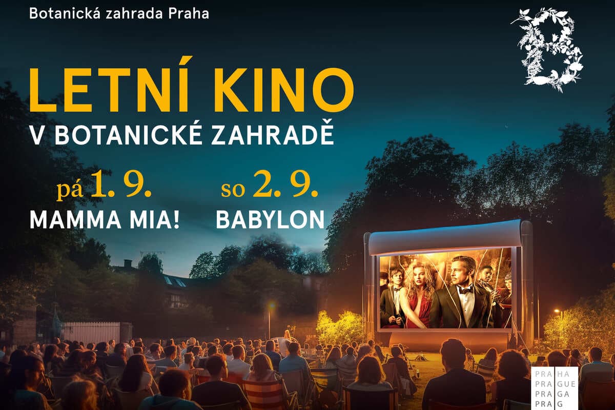 1 и 2 сентября в Ботаническом саду Праги покажут фильмы под открытым небом